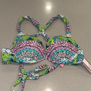 NWT Victoria’s Secret Push-Up Cross-Back Bikini Top Size 34A